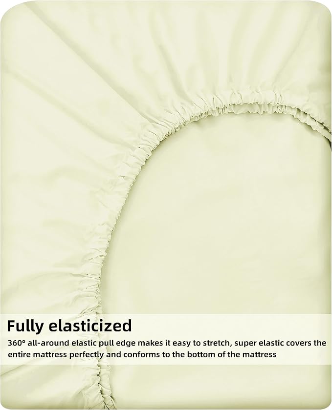 HBHLFZ Twin XL Fitted Sheet Only, Soft Breathable Bottom Sheet - Image 5