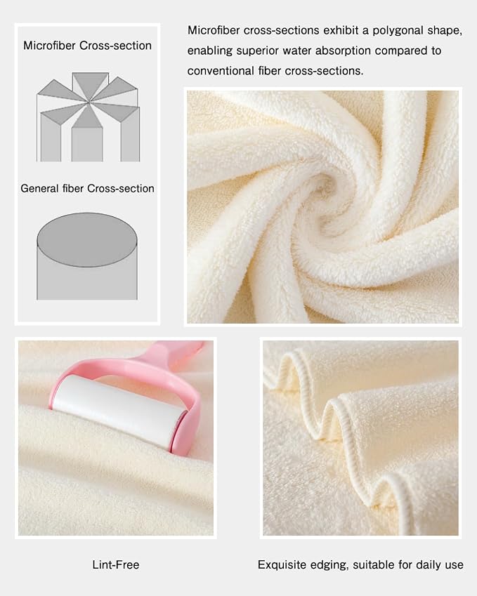 sakano Microfiber Bath Towel Set Ultra Soft Absorbent Speedy Drying Fade - Image 3