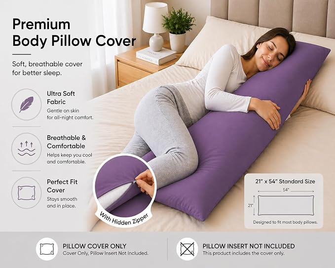 Evolive Ultra Soft Microfiber Body Pillow Cover/Pillowcases 21"x54" - Image 3