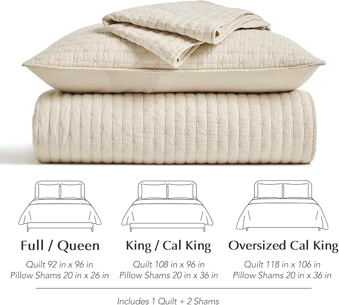 EVERGRACEHOME Cross Stitch Pre-Washed Cotton Quilt Bedding Set King Size - Image 6