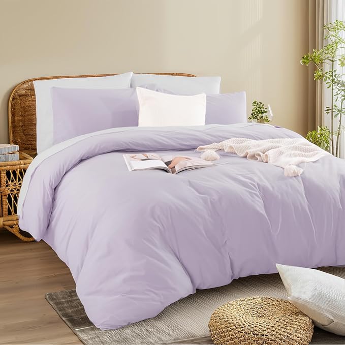 NEXHOME PRO Queen Duvet Cover Set, 100% Washed Cotton - Image 3