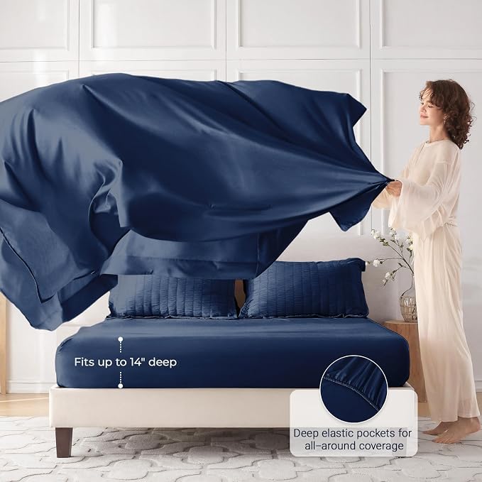MUXHOMO 7 Pieces Full Comforter Set, Seersucker Bed in a Bag Full Size - Image 3