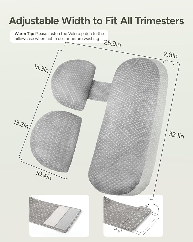 Pregnancy Wedge Pillow for Sleeping, Adjustable Maternity Pillow for Side - Image 5