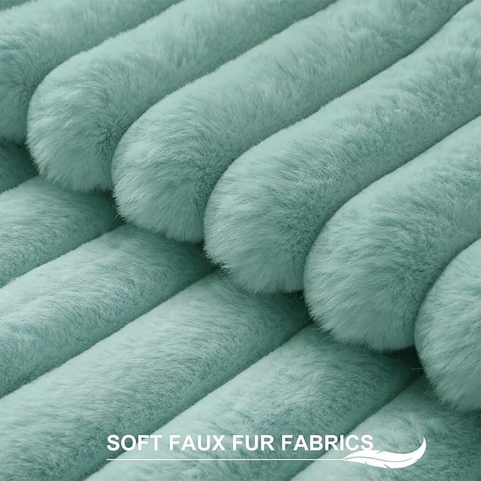 Pallene Faux Fur Plush Lumbar Throw Pillow Covers 12x20 Set of 2, Luxury Soft - Image 2