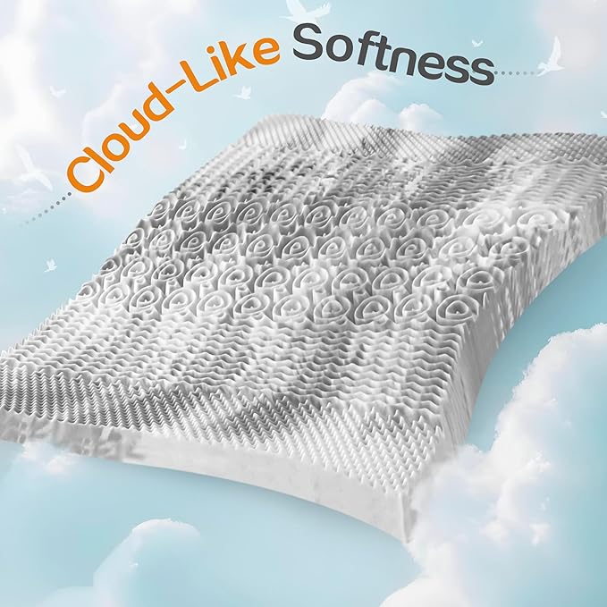 SINWEEK 1.5 Inch Mattress Topper 5-Zone Memory Foam Mattress Topper Pressure - Image 6