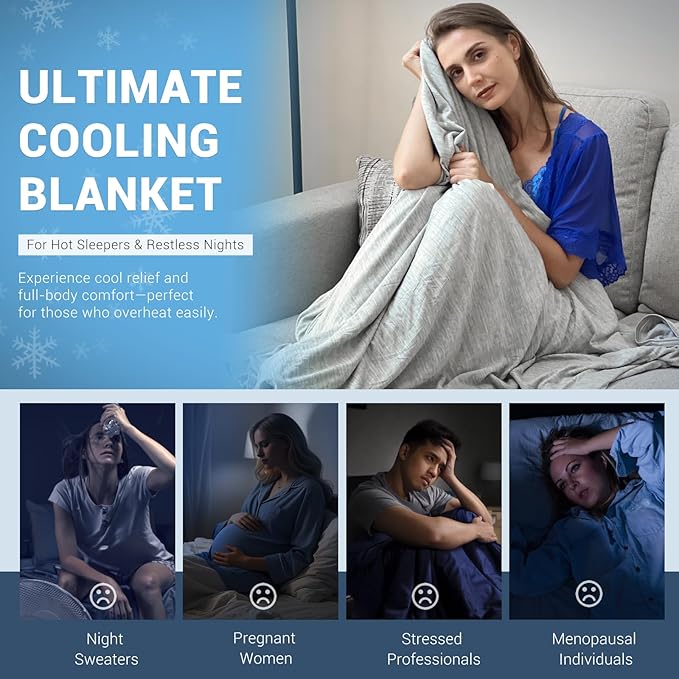 Elegear Revolutionary Cooling Blanket Throw, Absorbs Heat to Keep Body Cool - Image 6