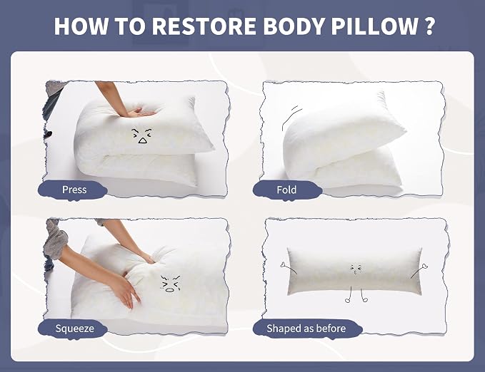 WSOFRLAC Knee Hip Pillow for Side Back Sleepers 20x54 Kids Pink Body Pillow - Image 8