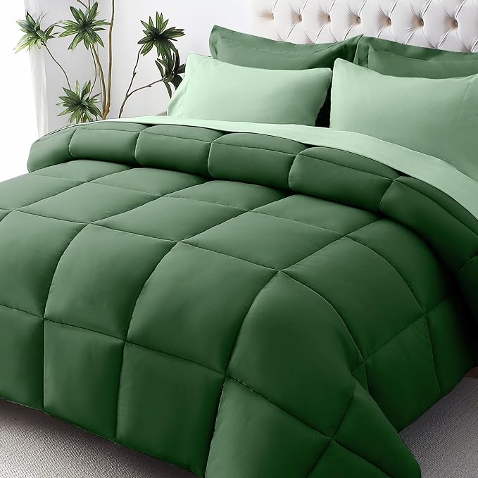 JOLLYVOGUE Queen Comforter Set, Ultra-Soft Bed in a Bag Queen Size 7 Pieces by JOLLYVOGUE