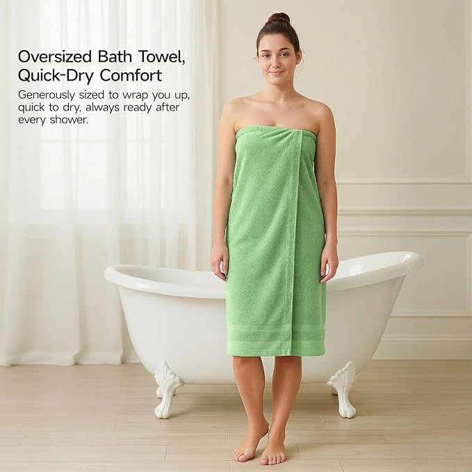 REDKISS 100% Cotton Bath Towels Set of 2, Extra Large Bath Sheets 35 X 70 Inches - Image 3