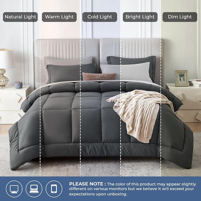 Sasttie Twin Comforter Set, 5 Pieces Bed in a Bag Twin, Complete Bedding Set - Image 8