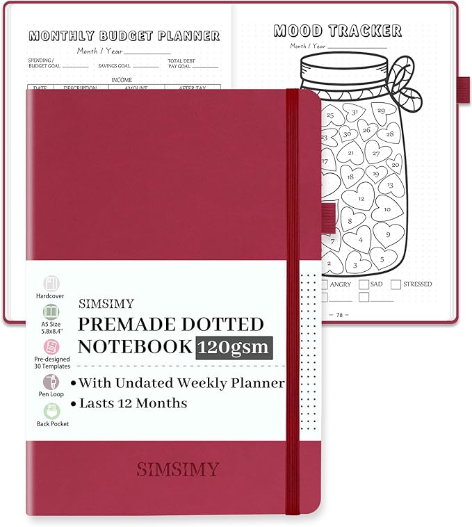 Premade Dotted Journal Notebook by SIMSIMY