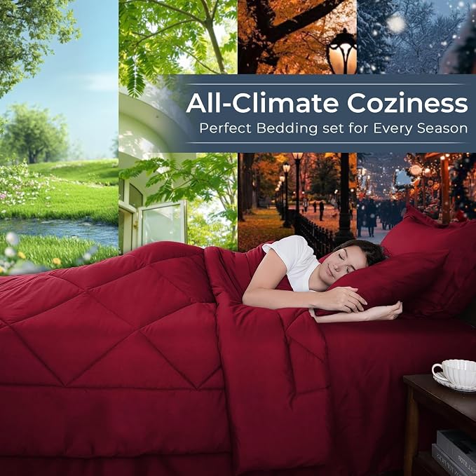 HEVUMYI Red Twin Comforter Set - Image 3