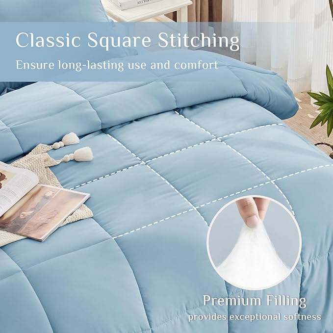 JOLLYVOGUE King Comforter Set, Ultra-Soft Bed in a Bag King Size 7 Pieces - Image 3