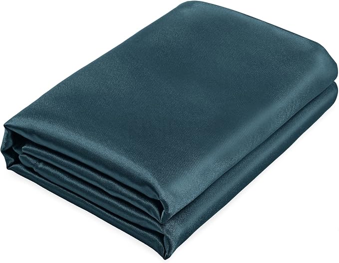 Homiest Deep Sea Blue Satin Twin Luxury & Ultra Soft Flat Sheet by Homiest