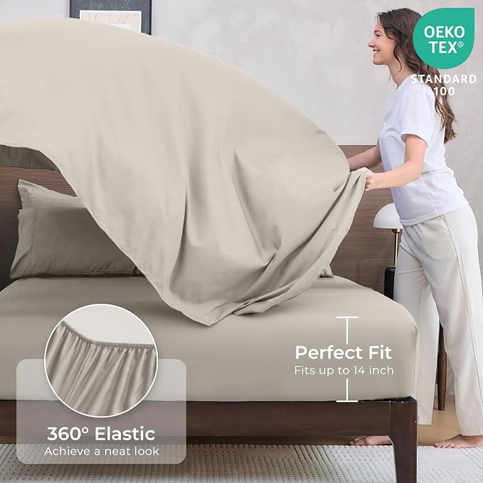 HEVUMYI Oatmeal Queen Comforter Set - Image 5