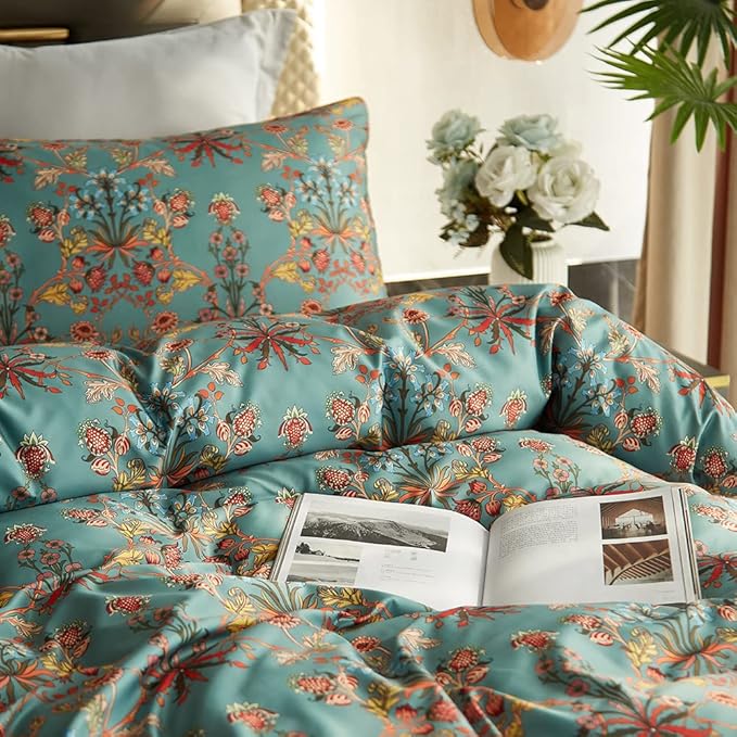 Cupocupa Duvet Cover King Size Set Boho Floral Pattern King Duvet Cover Set - Image 5