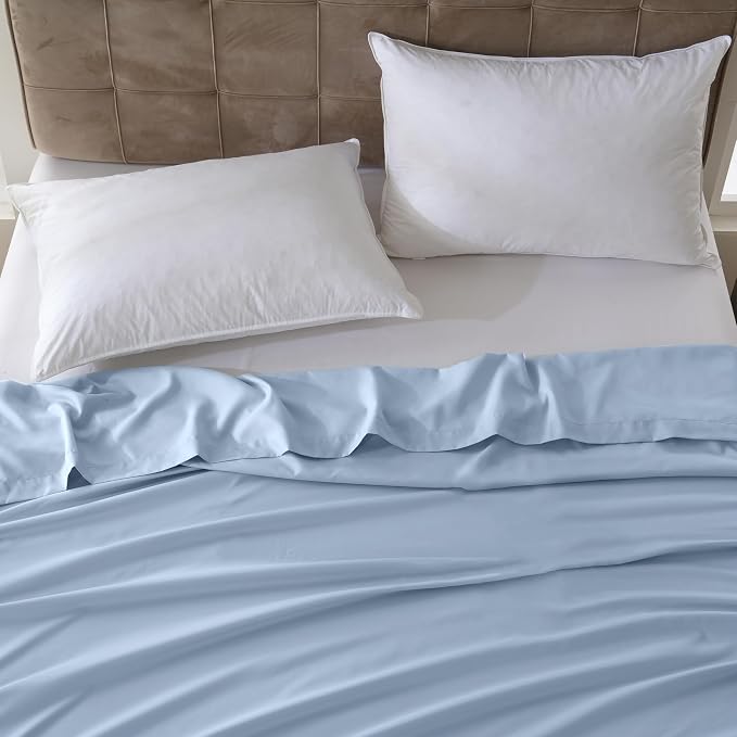 ZPECC King Flat Sheet Only 1 Pack, Durable Light Blue Top Bed Sheets - Image 7