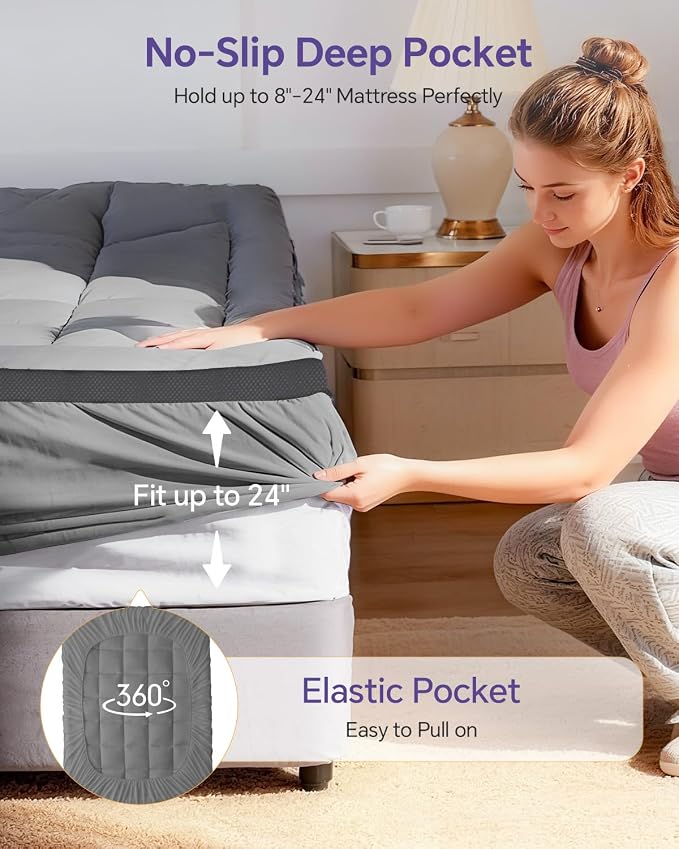 ChiXpace Dual Layer 4 Inch Memory Foam Mattress Topper Full - Image 5