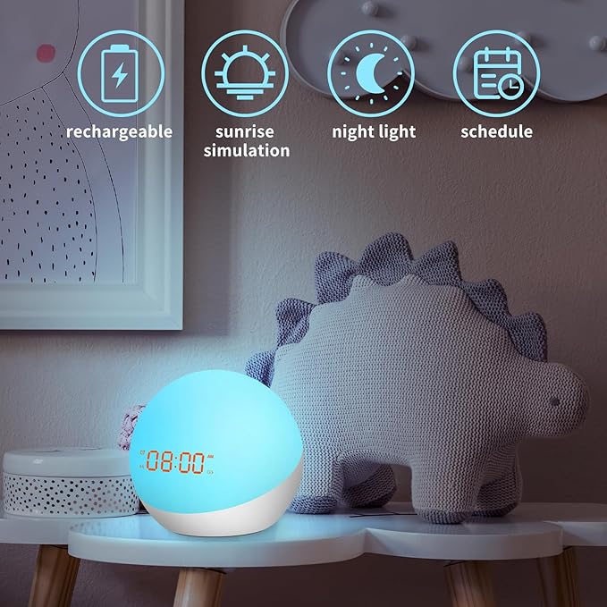 Ready to Rise Children's Sleep Trainer, Night Light, Alarm Clock, Toddler & - Image 5