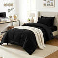 CozyLux Twin XL Comforter Set Black, 5 Pieces Twin Extra Long Bed in a Bag by CozyLux