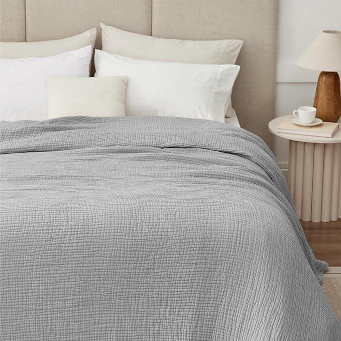 100% Cotton Muslin Blanket Queen 90" x 90", Breathable and Lightweight Cotton - Image 8