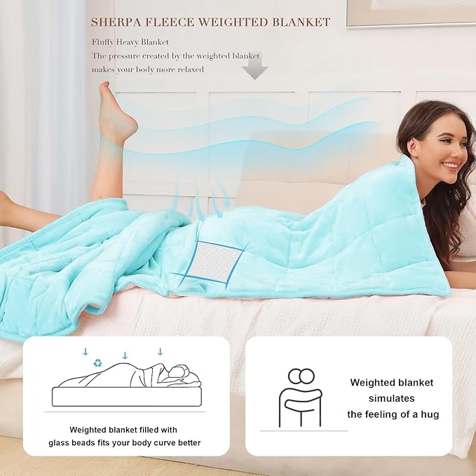 Alomidds Sherpa Fleece Weighted Blanket - Image 2