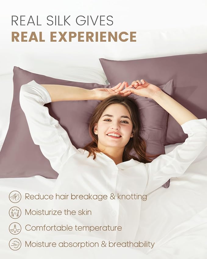 THXSILK Set of 2 Natural Mulberry Silk Pillowcase - Image 3