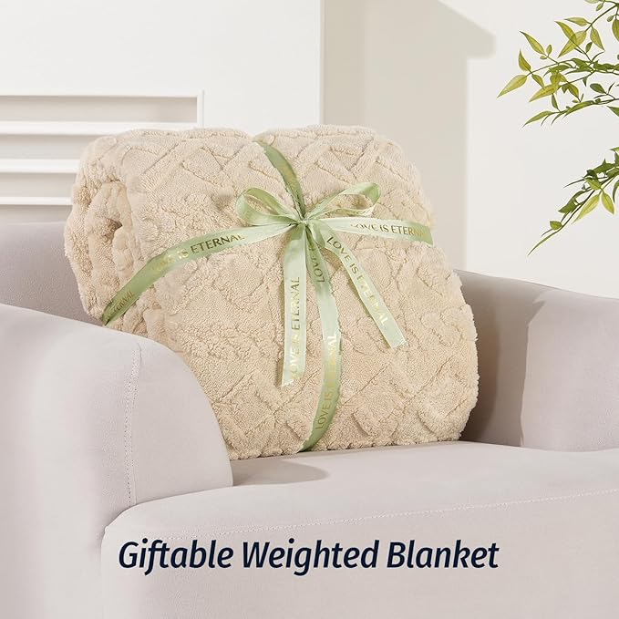 Wemore Weighted Blanket for Adults Twin Size 15 lbs, Dual Sided Soft Fuzzy - Image 6