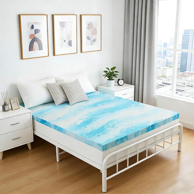 IULULU Queen Size Mattress Topper, 2 Inch Gel Memory Foam Topper, Light Comfort - Image 9