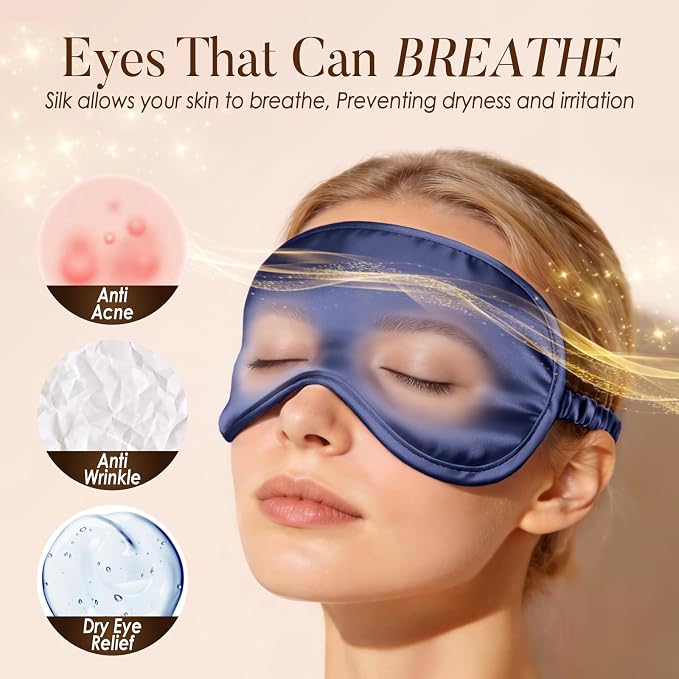 LULUSILK Mulberry Silk Sleep Eye Mask Blindfold - Image 5