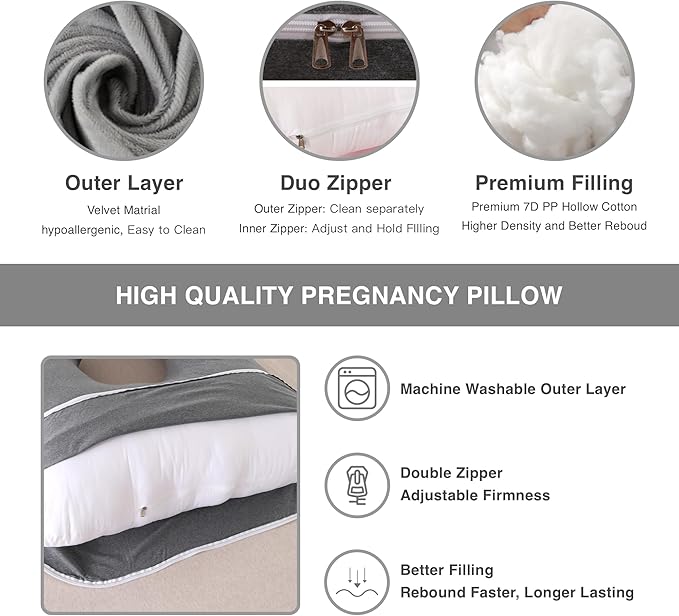 ALLOPERA Pregnancy Pillow, Full Body Maternity Pillow 57 inch, - Image 3