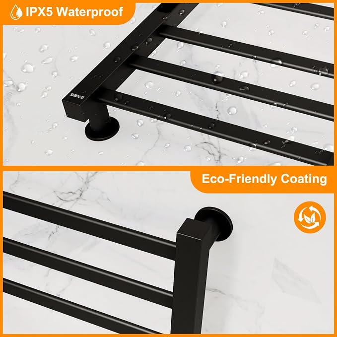 ENZE Smart Heated Towel Rack, 6-Bar Wall-Mounted Electric Towel Warmer 150W - Image 7