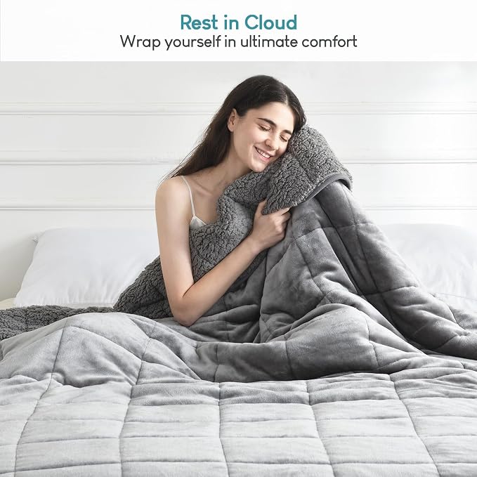 Sherpa Fleece Weighted Blanket 10 lbs - Image 6