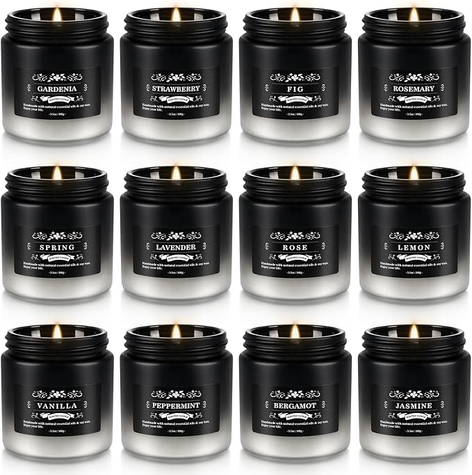 YOROXRG Scented Candles Gifts Set 12 Pack Soy Wax Travel Tin Jar Candles by YOROXRG