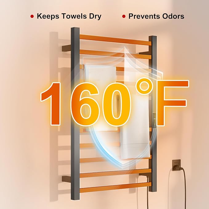 Heated Towel Racks for Bathroom, Wall Mounted Electric Towel Warmer Racks - Image 3