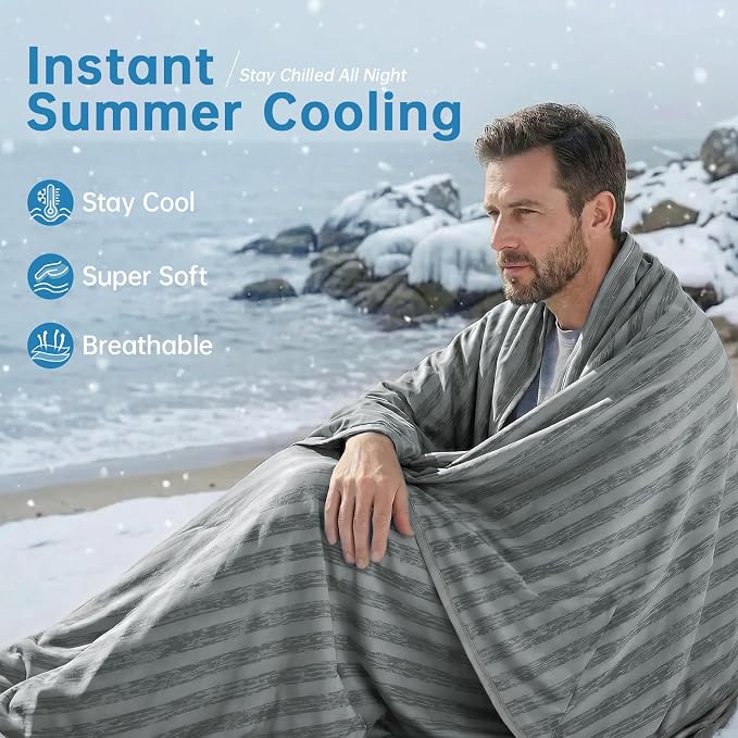 Guohaoi Cooling Blanket for Hot Sleepers, Absorbs Heat to Keep Body Cool for - Image 5