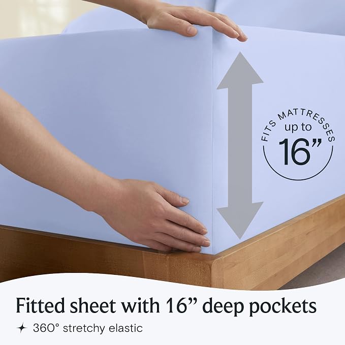 LuxClub 5 PC Sheet Set Bed Sheets Deep Pockets 16" Eco Friendly Wrinkle Free - Image 6