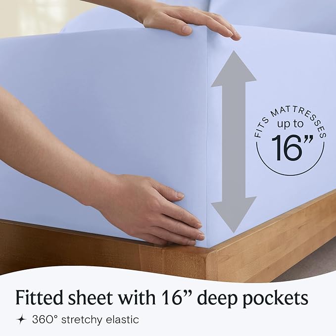 LuxClub 4 PC Sheet Set Bed Sheets Deep Pockets 16" Eco Friendly Wrinkle Free - Image 6