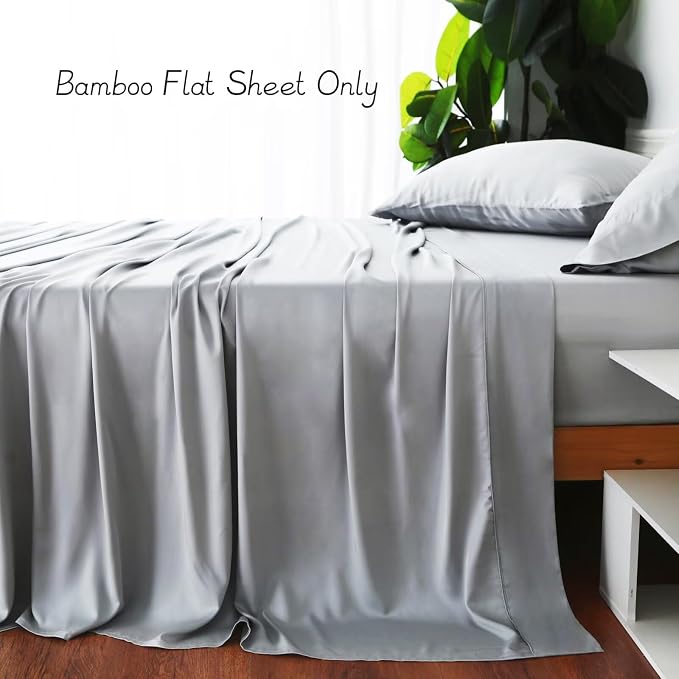 Bamboo Viscose Flat Sheets Only, 400 Thread Count Sateen Weave TwinXL Size Flat - Image 4