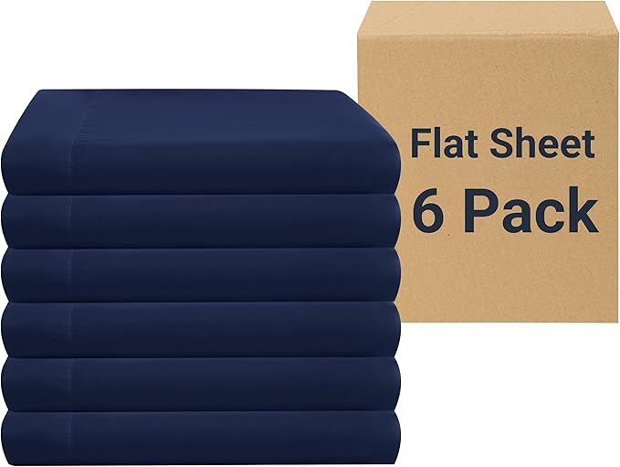 ZPECC Bulk Flat Sheets Only Queen Size 6 Pack, Easy Sort Top Bed Sheet by by ZPECC-ABrandThatHasBeenFocusedOnBabyProductsFor18Years
