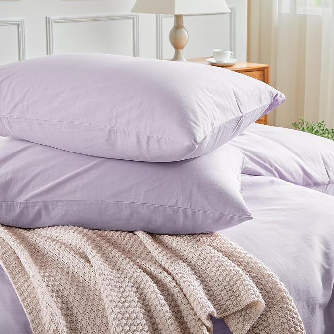 NEXHOME PRO Queen Duvet Cover Set, 100% Washed Cotton - Image 9