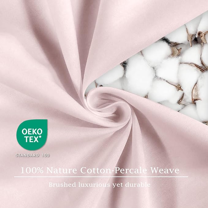 FreshCulture Pure Cotton Fitted Sheets Full Size, 300 Thread Count Percale - Image 6