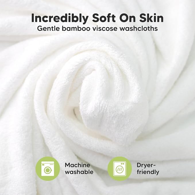 6-Pack Baby Washcloths – Soft Absorbent Viscose from Bamboo Washcloths - Image 2
