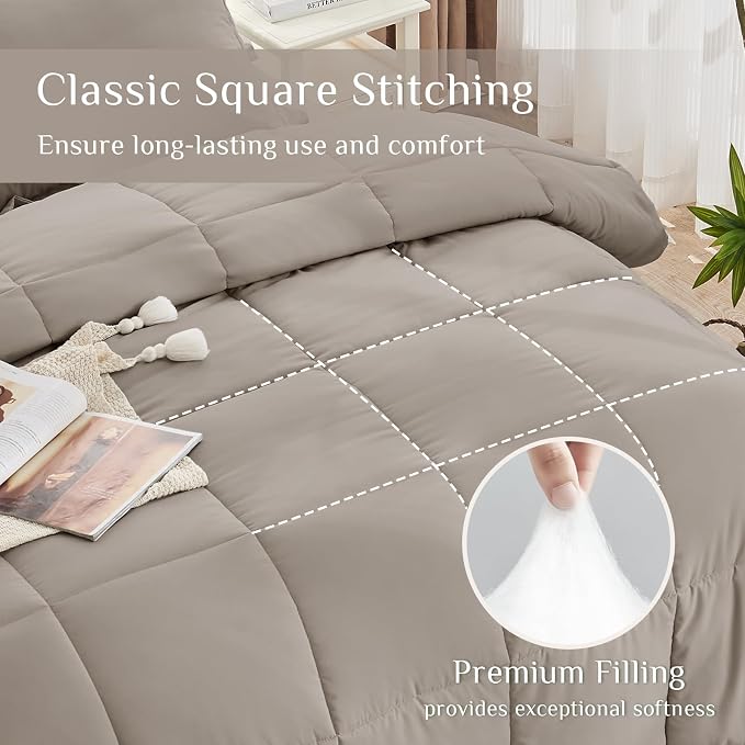 JOLLYVOGUE Twin Comforter Set, Ultra-Soft Bed in a Bag Twin Size 5 Pieces - Image 3