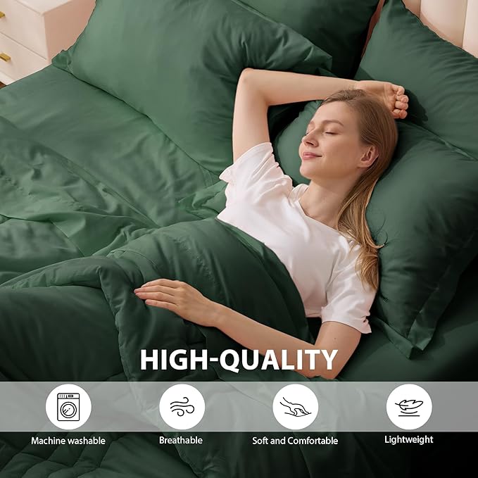 Twin Comforter Set Emerald Green - Image 4