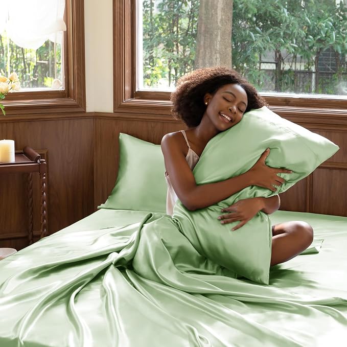 CozyLux Satin Sheets King Size Sheet Set - Image 7