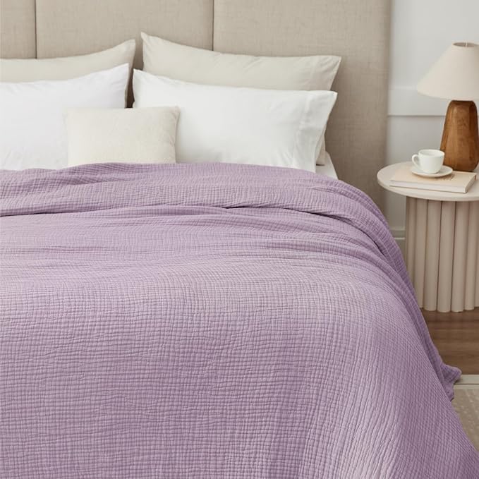 100% Cotton Muslin Blanket 40" x 40", Breathable and Lightweight Cotton Throw - Image 3