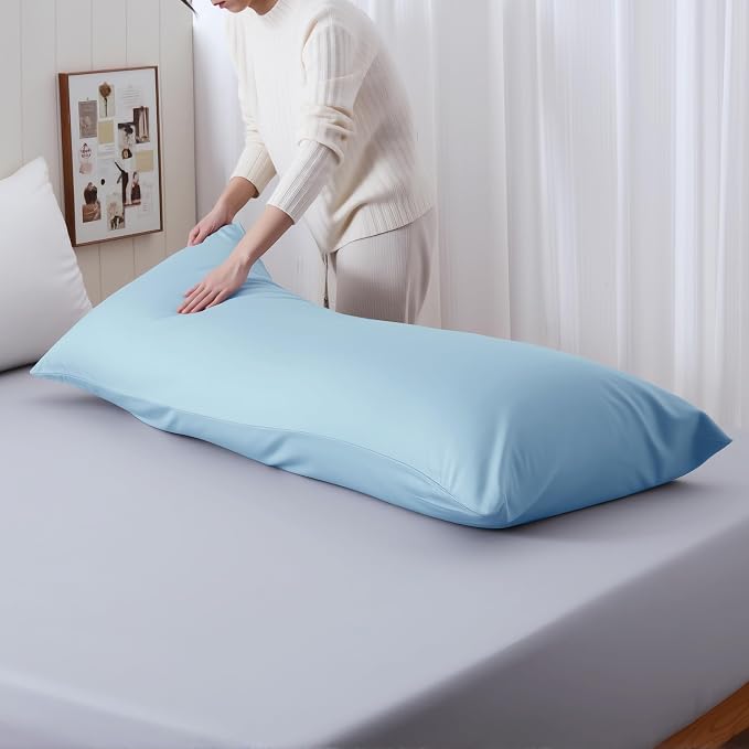 Body Cooling Pillow Case, Viscose Derived from Bamboo Long Pillow Protectors - Image 4