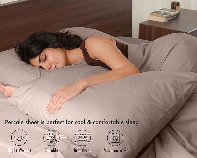 RUVANTI 100% Cotton Sheets – California King Percale Bedding, Cooling & - Image 3