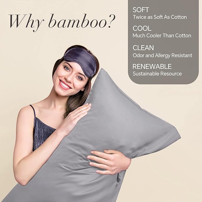 BEDELITE Pillow Cases Standard Size Set of 2, Rayon Derived from Bamboo - Image 2